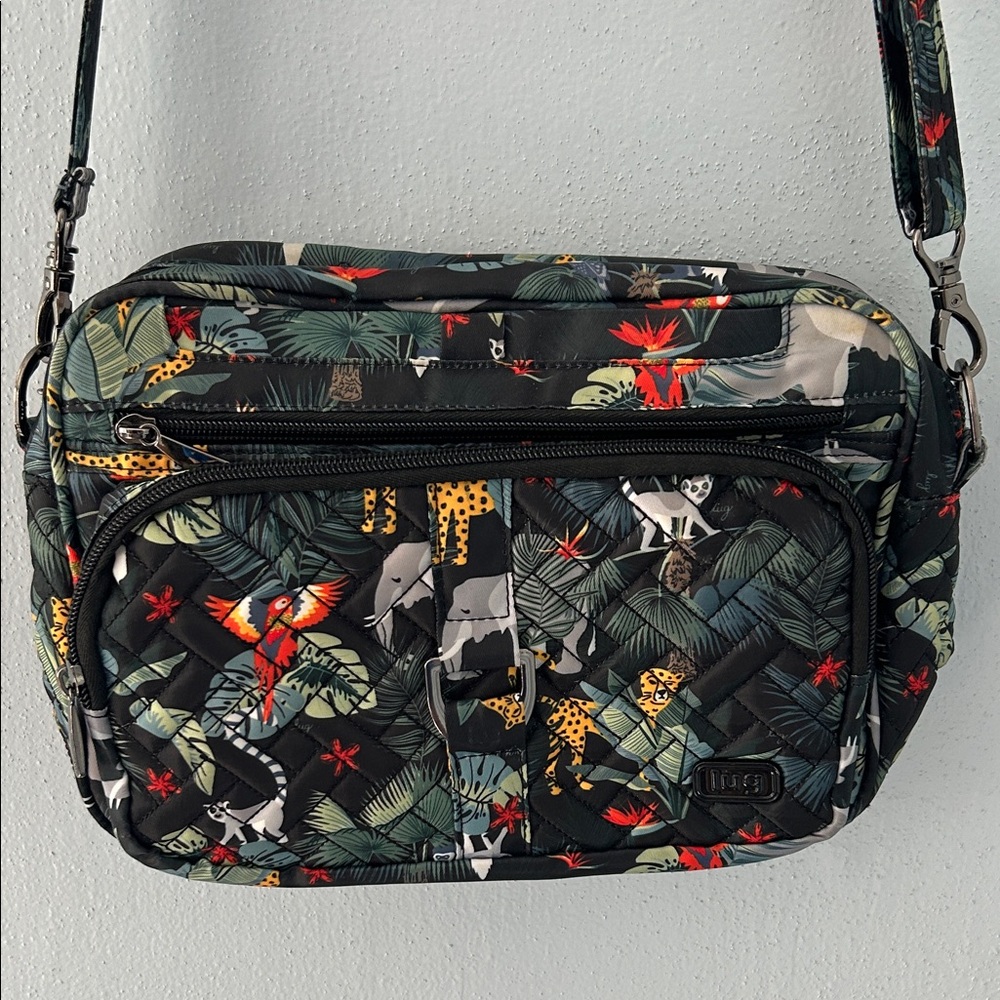 Lug Carousel XL Crossbody Wildlife Jungle Pattern Bag RFID